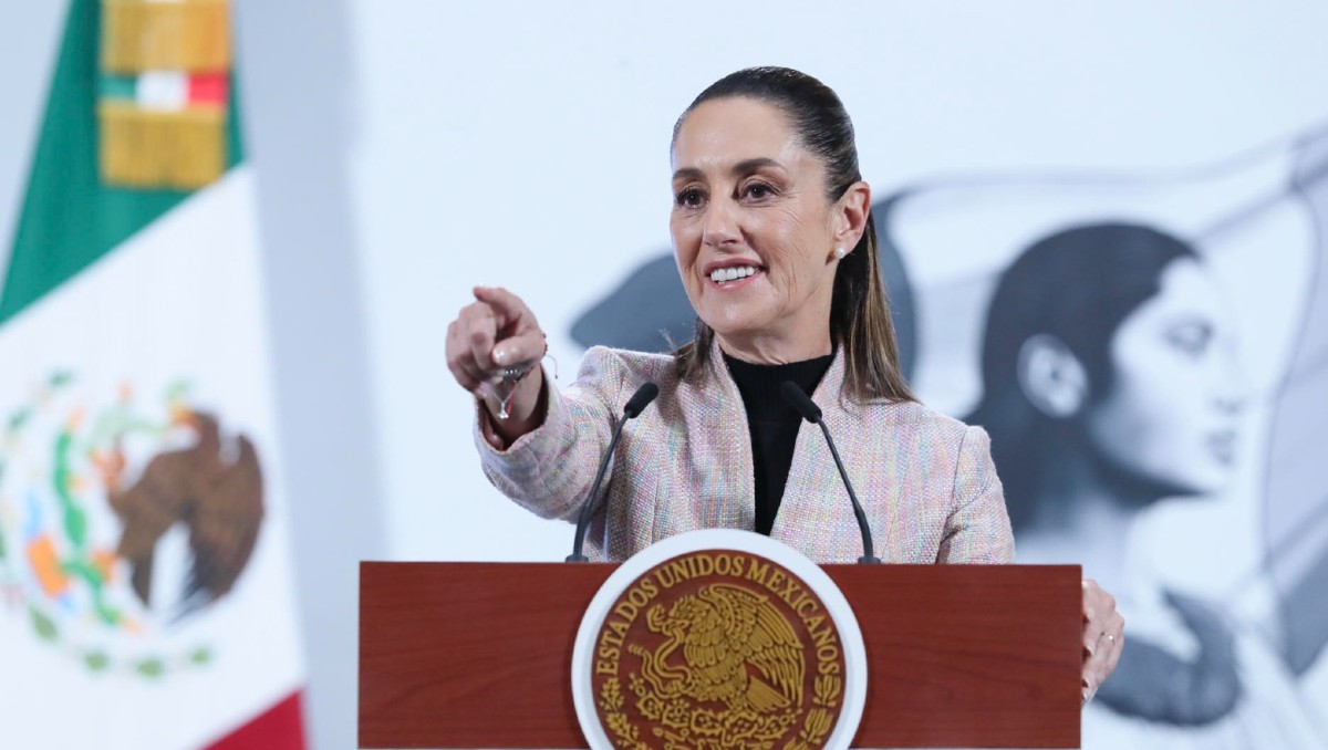 La presidenta Claudia Sheinbaum durante la conferencia de prensa matutina. | Foto: EFE