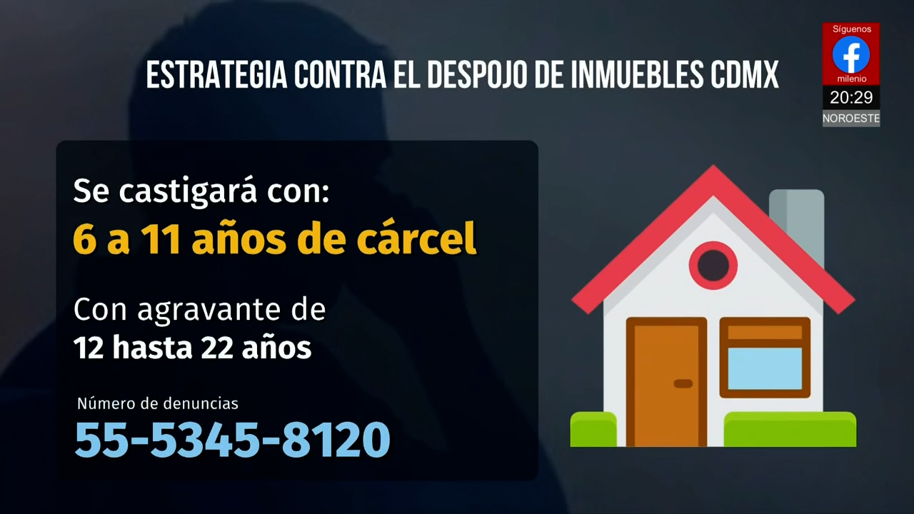 Gobierno de CdMx presenta estrategia contra despojo de inmuebles ante alza de 8 %