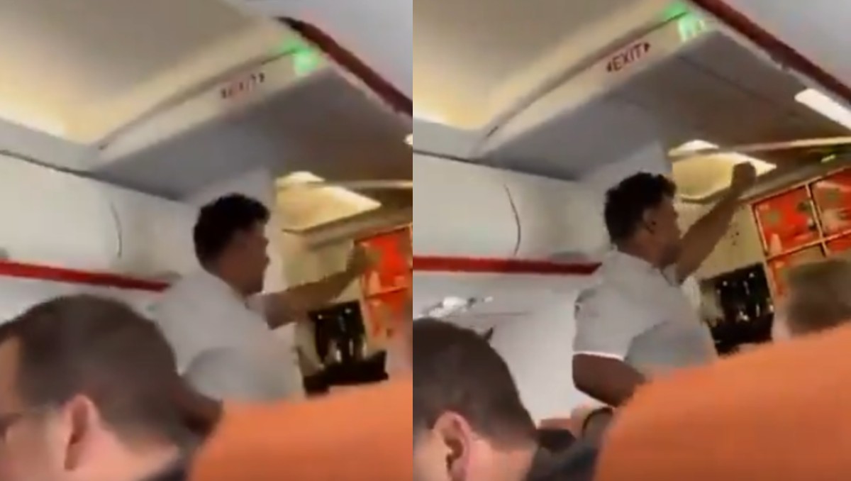 Pasajeros someten a hombre que amenazaba con hacer explotar un avión. | Redes sociales