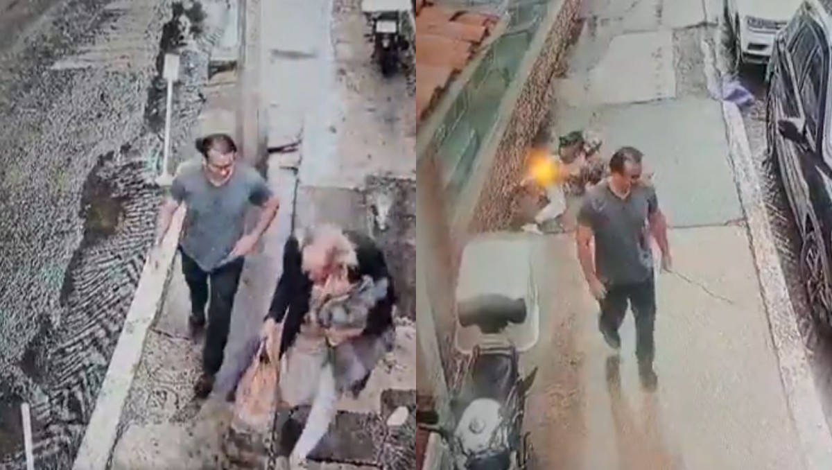 El anciano quedó sobre el asfalto. (Capturas de pantalla)
