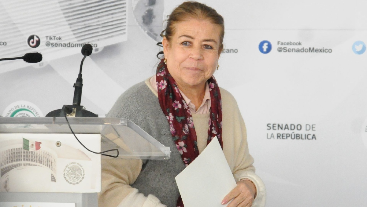 Margarita Valdez, presidenta de la Comisión de Gobernación del Senado, en conferencia de prensa. | Cuartoscuro