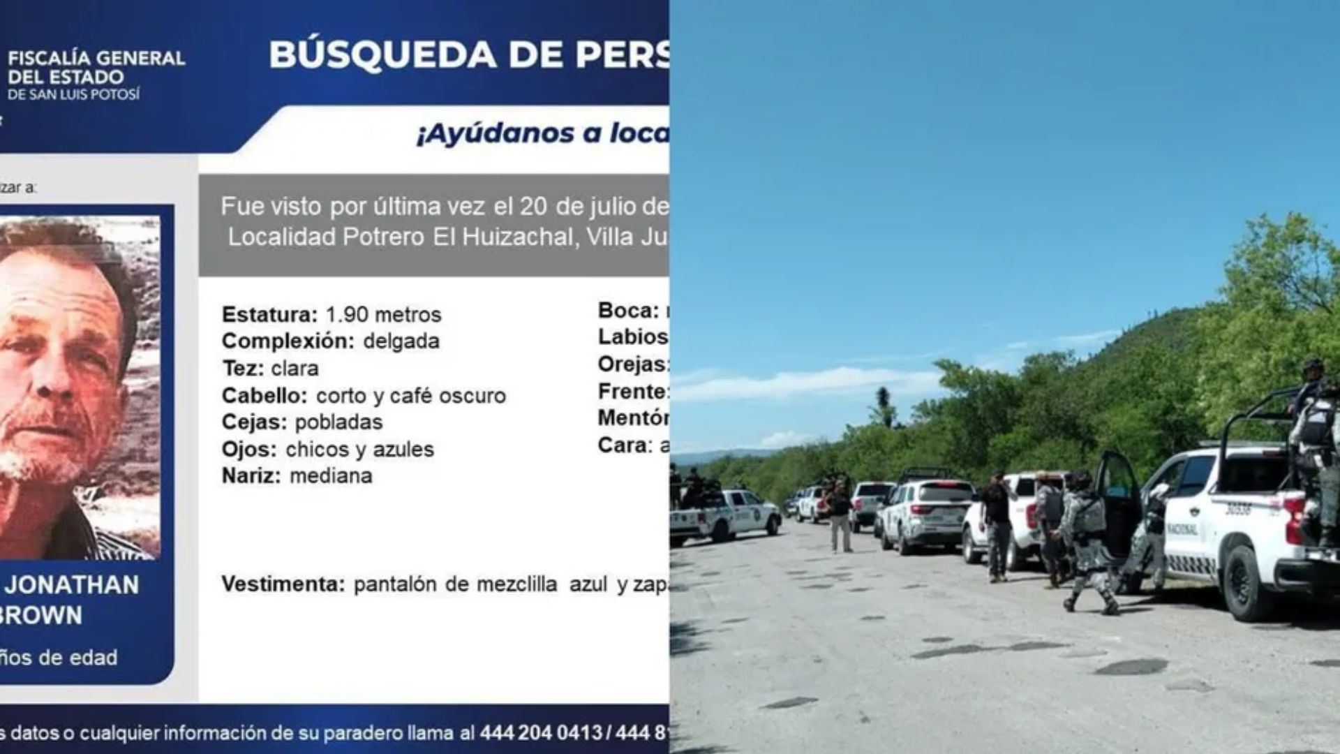 Guardia Nacional se suma a la búsqueda de Paul Jonathan Brown, estadounidense desaparecido en SLP
