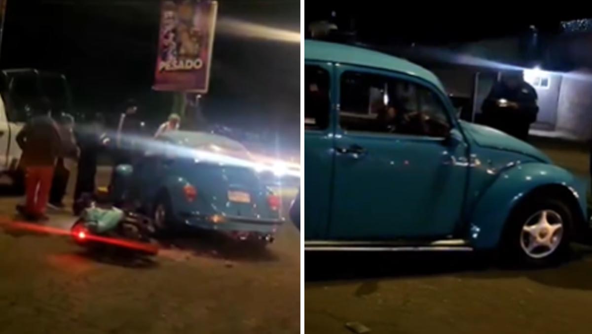 Un choque entre una motocicleta y una automóvil en Tulancingo dejó tres personas lesionadas