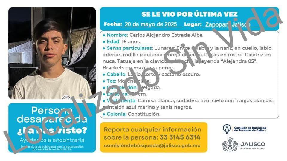 Carlos Alejandro Estrada Alba fue localizado lamentablemente sin vida. (Cortesía)