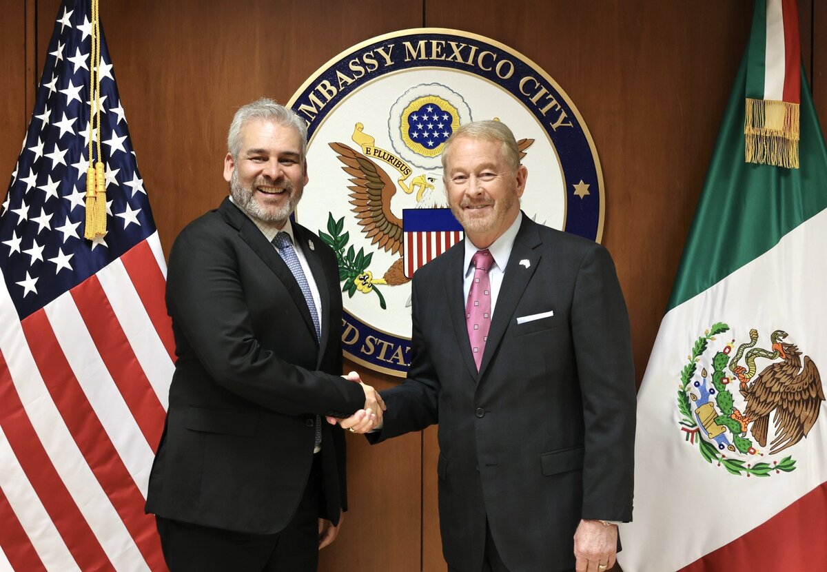 Ramírez Bedolla se reúne con embajador de EU. (Foto: @USAmbMex)