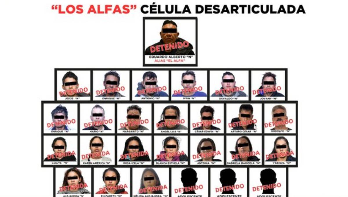 Entre los capturados se encuentra Eduardo Alberto 'N', alias “El Alfa”, identificado como líder de la célula. | Especial