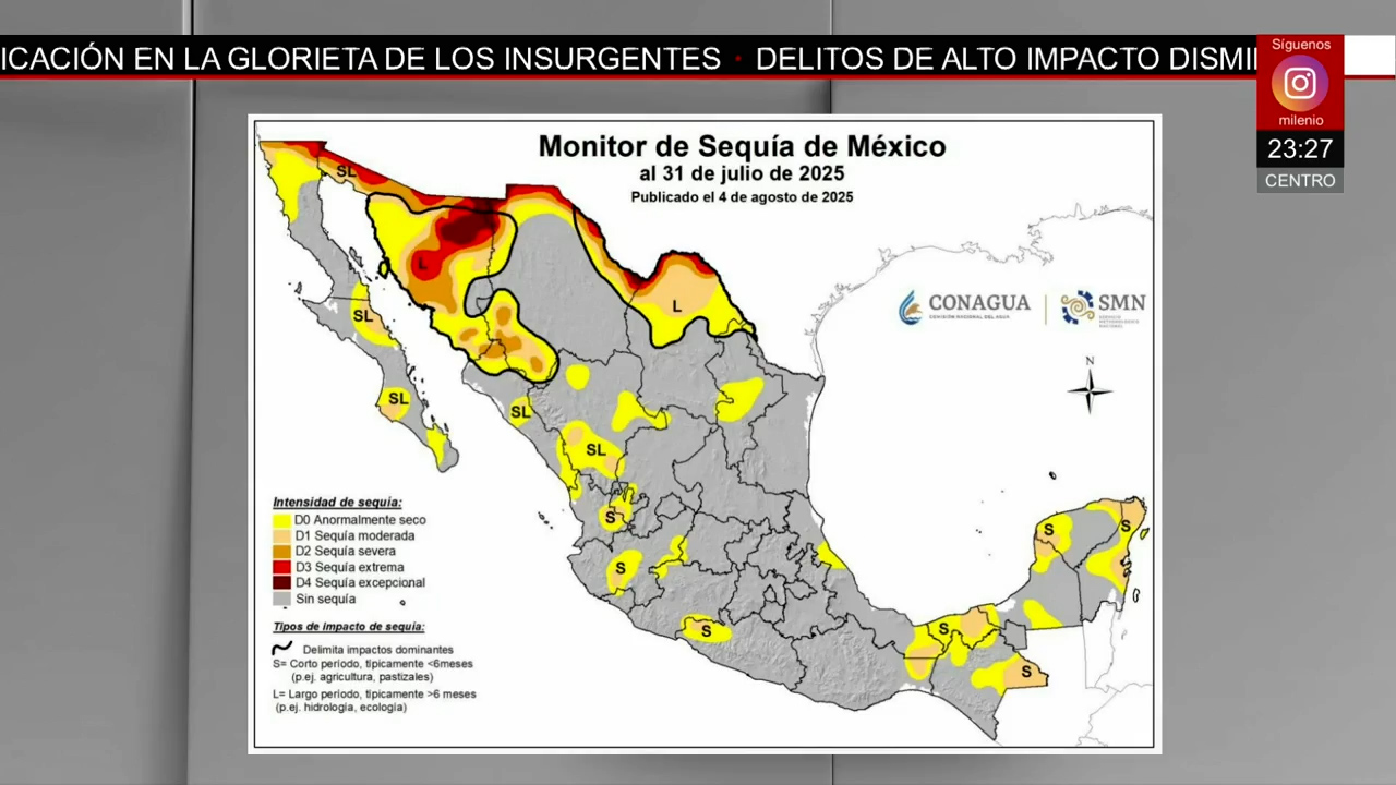 Las lluvias ayudan a reducir la sequía en México en un 65 por ciento
