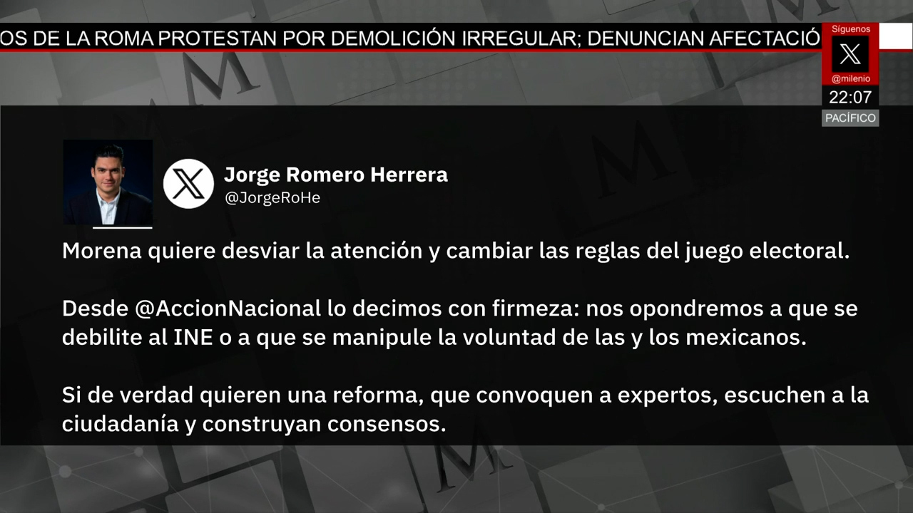 PAN rechaza nueva reforma electoral y acusa a Morena de querer debilitar al INE