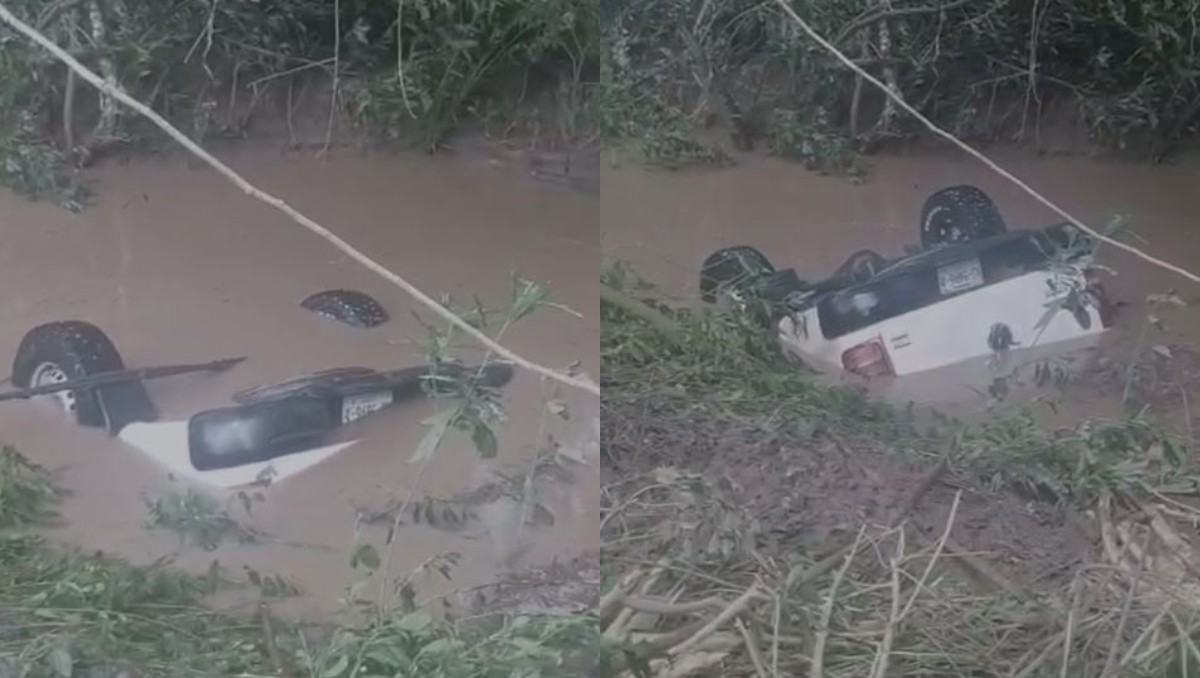 La unidad fue arrastrada por el agua hasta el río. (Capturas de pantalla)
