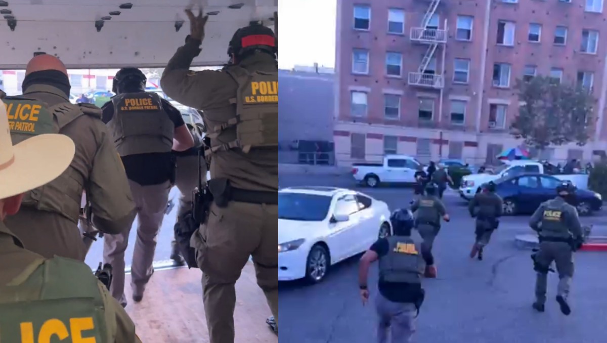 Agentes de EU se ocultan en camión para iniciar redada con migrantes. | Redes sociales