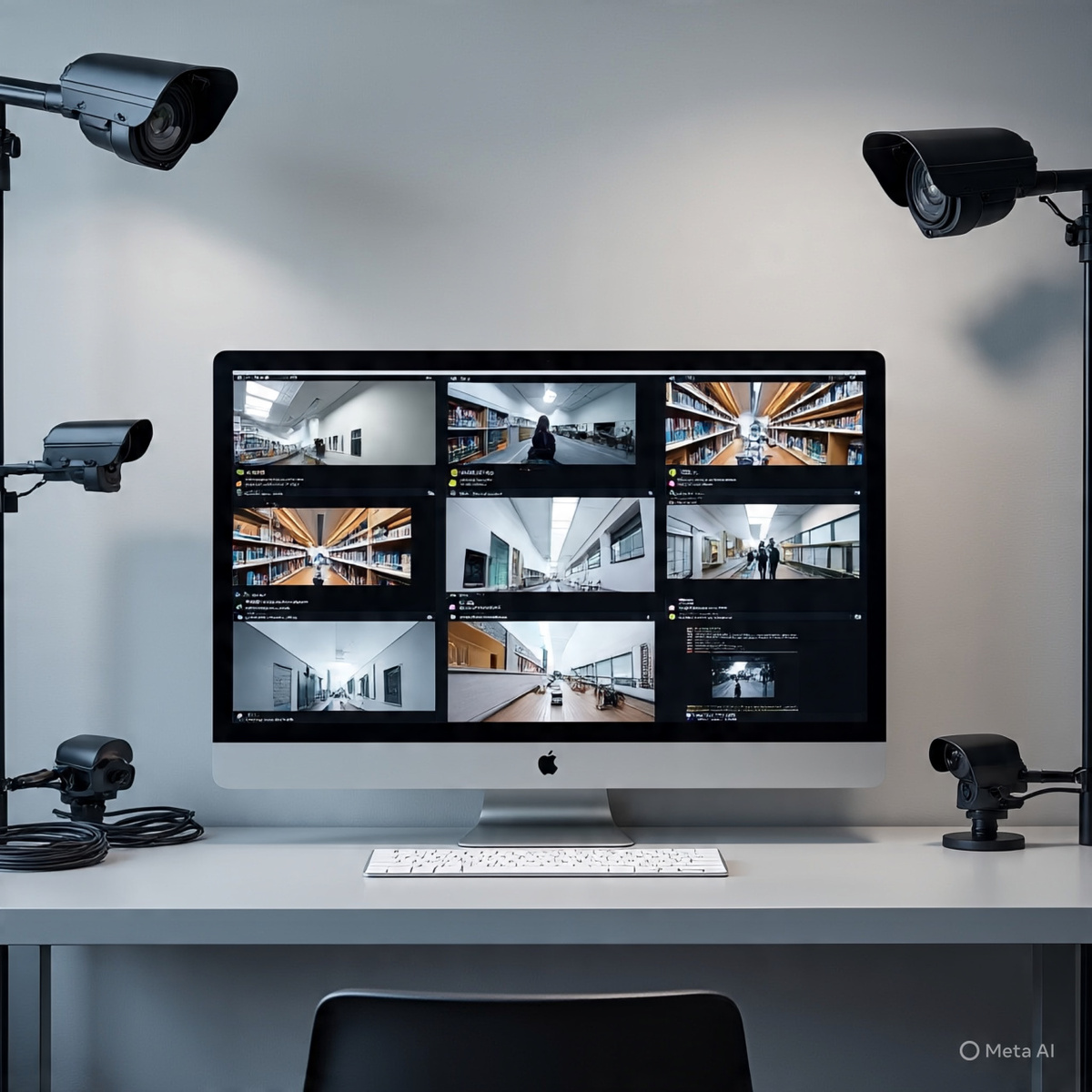 Surveillance Station cuenta con varias funciones para garantizar la seguridad del sistema 8Creada por Rafael Mejía con IA).
