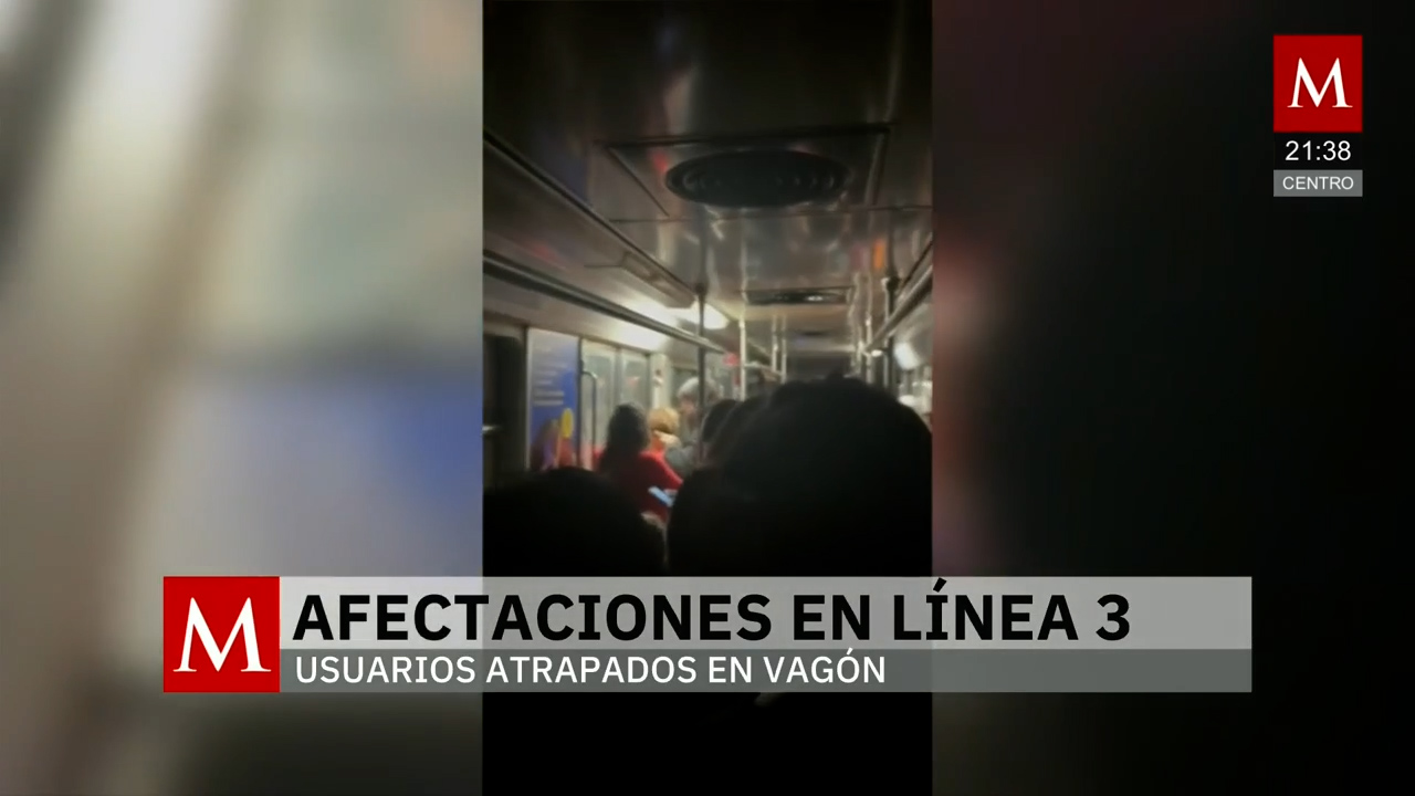 Fuertes lluvias causan fallas y retrasos en Línea 3 del Metro CdMx