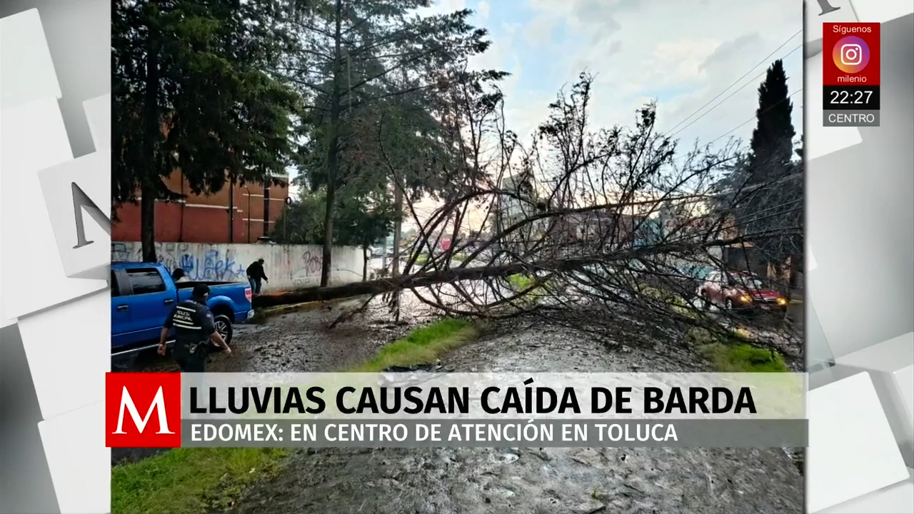 Lluvias en Toluca provocan caída de barda en centro de atención múltiple