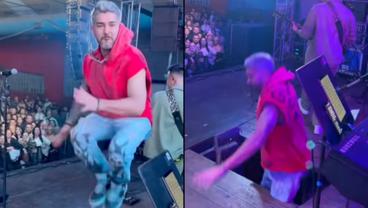 Cantante de Dale Q’ Va se cayó del escenario | ESPECIAL