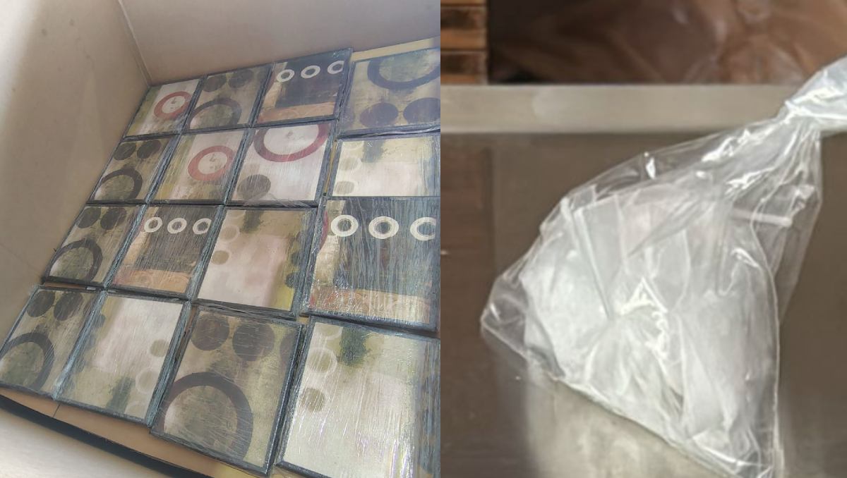 La droga estaba oculta en un doble fondo de cuadros decorativos. | Especial