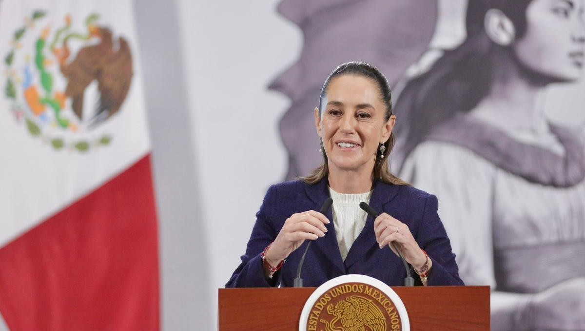 La presidenta Claudia Sheinbaum durante la conferencia matutina. | Foto: Ariel Ojeda