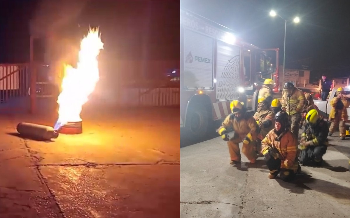 Simulacro del cuerpo de bomberos de Ciudad Madero. | Alberto Cano