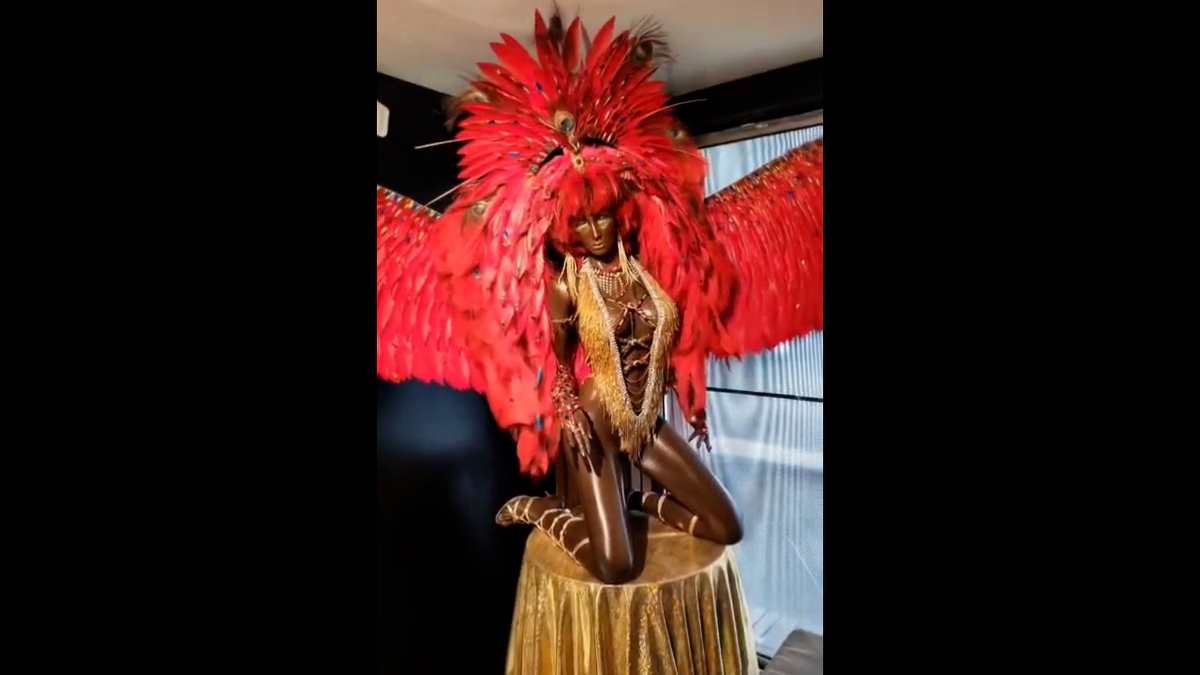Foto a video con  Honor 400 Pro de la figura con vestuario The Red Winged Diva (La diva de alas rojas). (Paulo Correa)