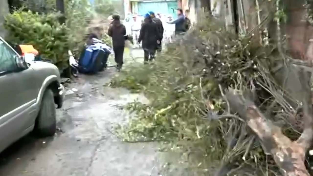 Lluvias provocan deslave en la Magdalena Contreras; rescatan a 3 personas y un gatito