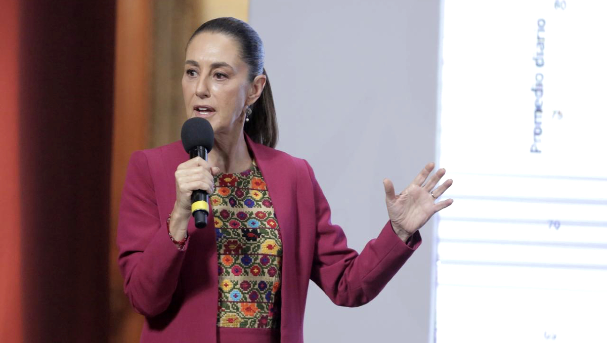 La presidenta Claudia Sheinbaum en su conferencia de prensa de hoy 12 de agosto en Palacio Nacional. | Ariel Ojeda