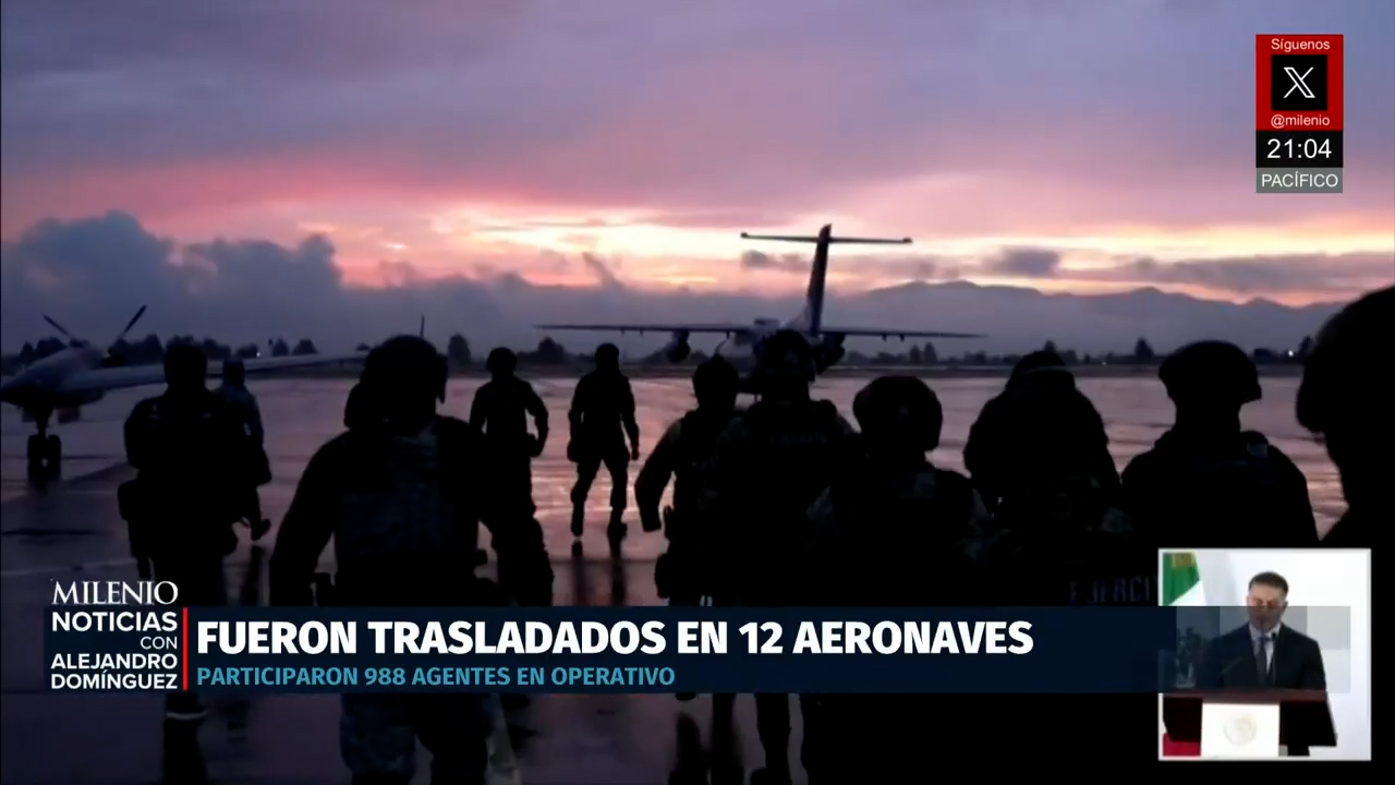 Mil agentes resguardan traslado de 26 narcos en extradición a EU