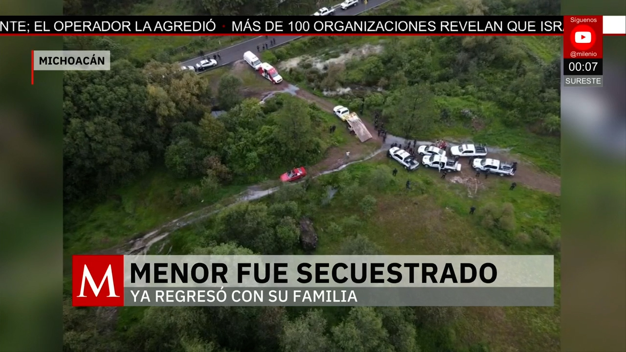 Niño de cinco años es rescatado tras secuestro en Michoacán
