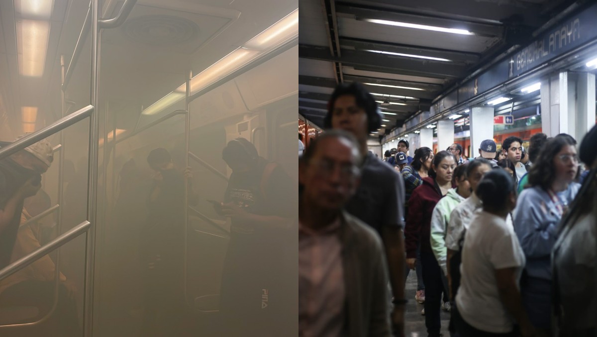 Los usuarios fueron obligados a descender por las vías. (Foto: Redes sociales y Araceli López)