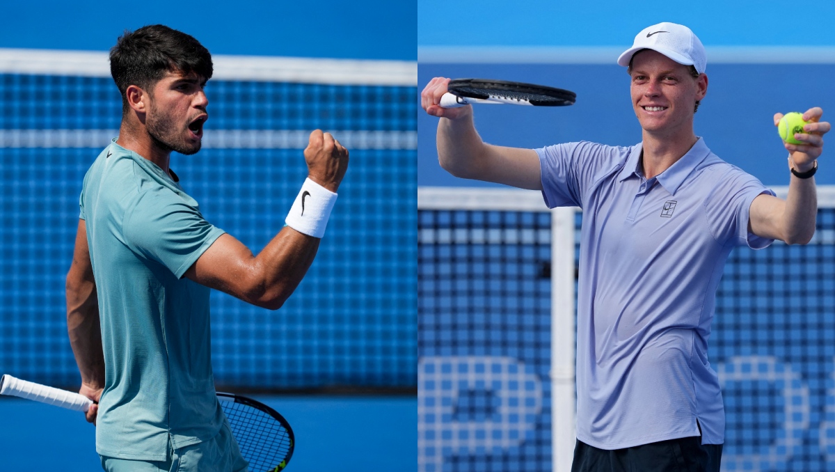 Carlos Alcaraz y Jannik Sinner estelarizará su tercera final del 2025 (Reuters/AFP)