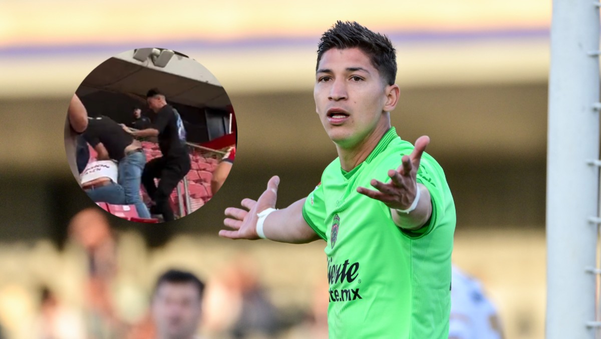 Captan a hermano de Ángel Zaldívar golpeando a aficionado de Chivas (Imago7/Captura X @Braytonv23)