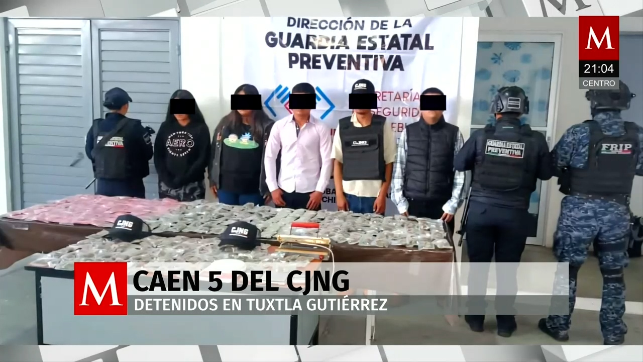 Cinco detenidos por presunta vinculación con Cártel Jalisco Nueva Generación en Chiapas