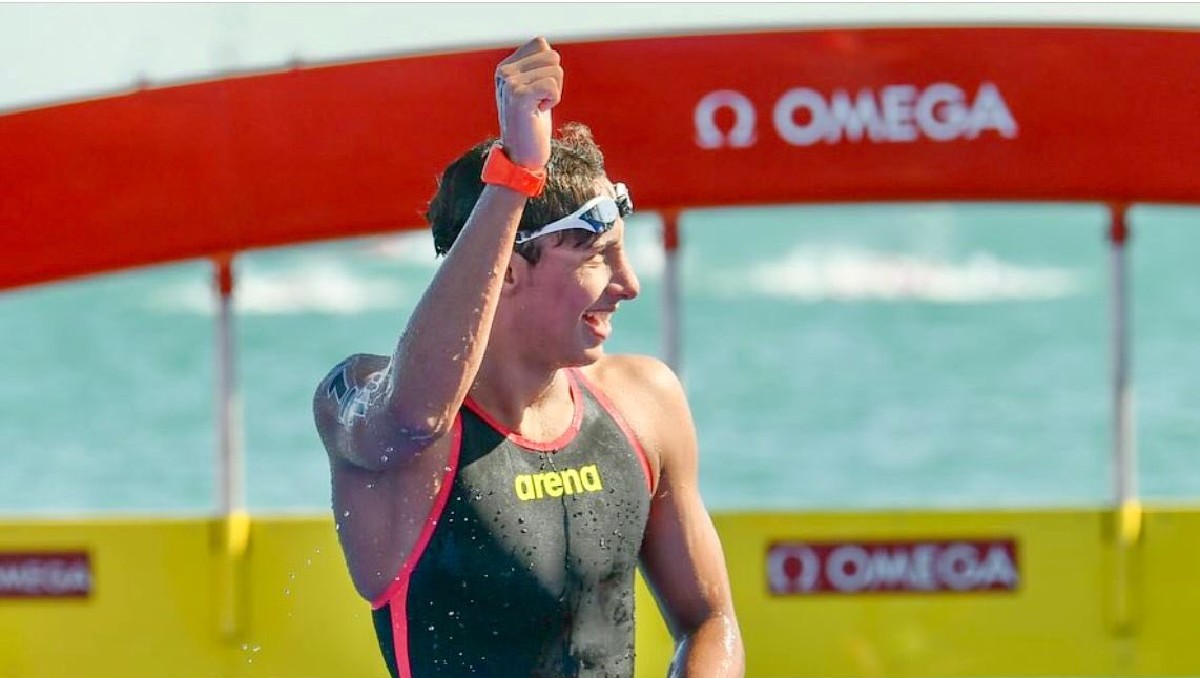 Paulo Strehlke conquista los Juegos Panamericanos Jr en natación en aguas abiertas (X: @conadeoficial)