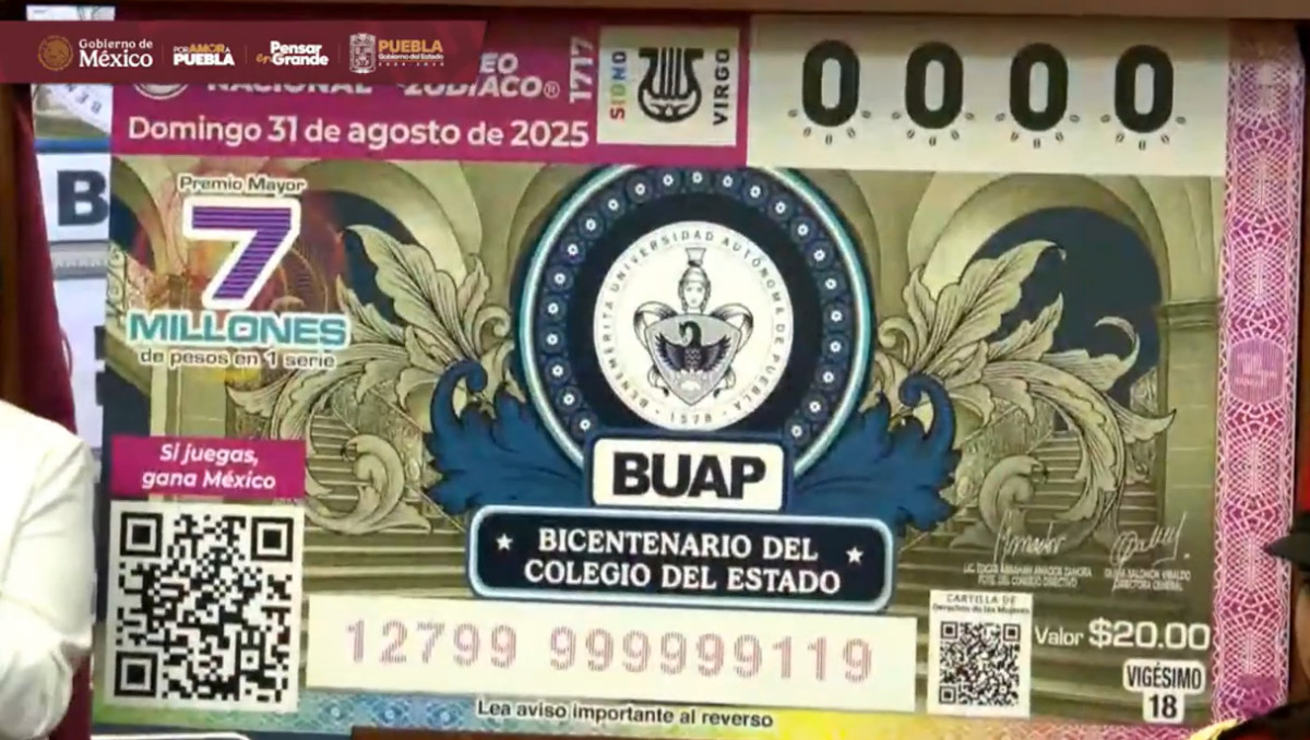 BUAP y Lotería Nacional, presentan el Billete de Lotería Nacional | Especial