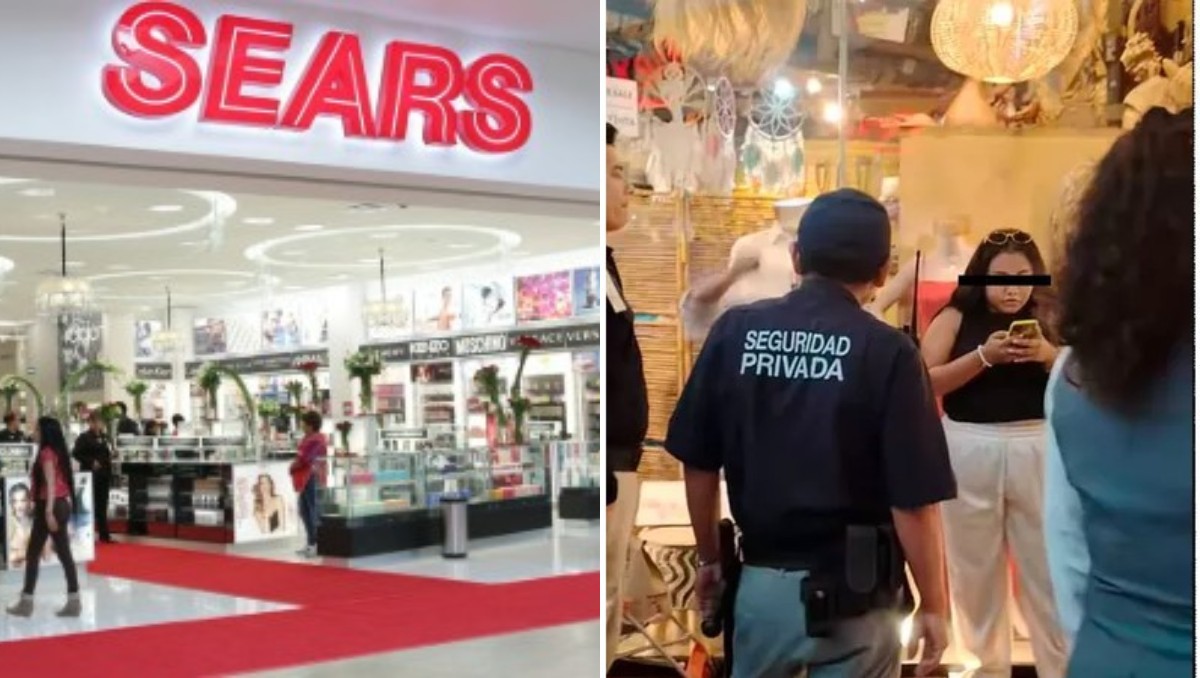 Detienen a jóven a fuera del Sears en Cancún por salirse de la tienda sin pagar | ESPECIAL