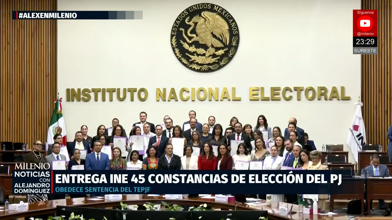 INE cumple fallo del Tribunal Electoral y entrega 45 constancias a ganadores