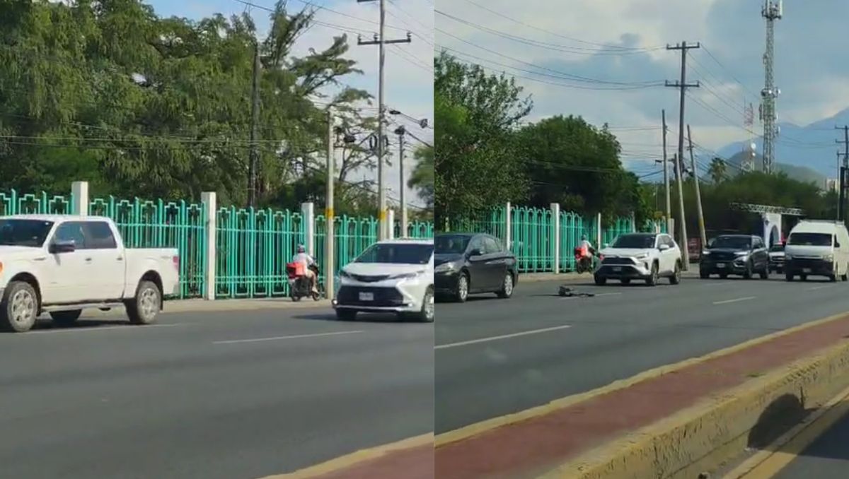 El motociclista fue captado circulando en sentido opuesto al sur de Monterrey. | Especial