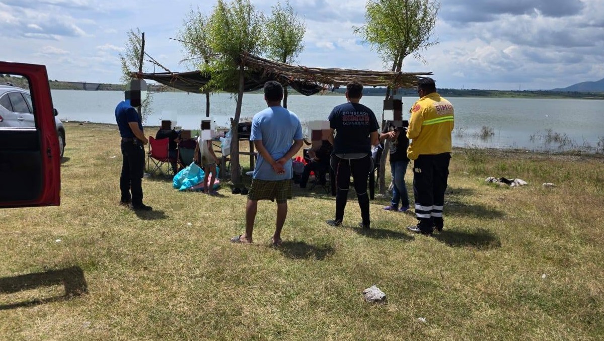 Rescatan a niña en la Presa La Purísima en Guanajuato.