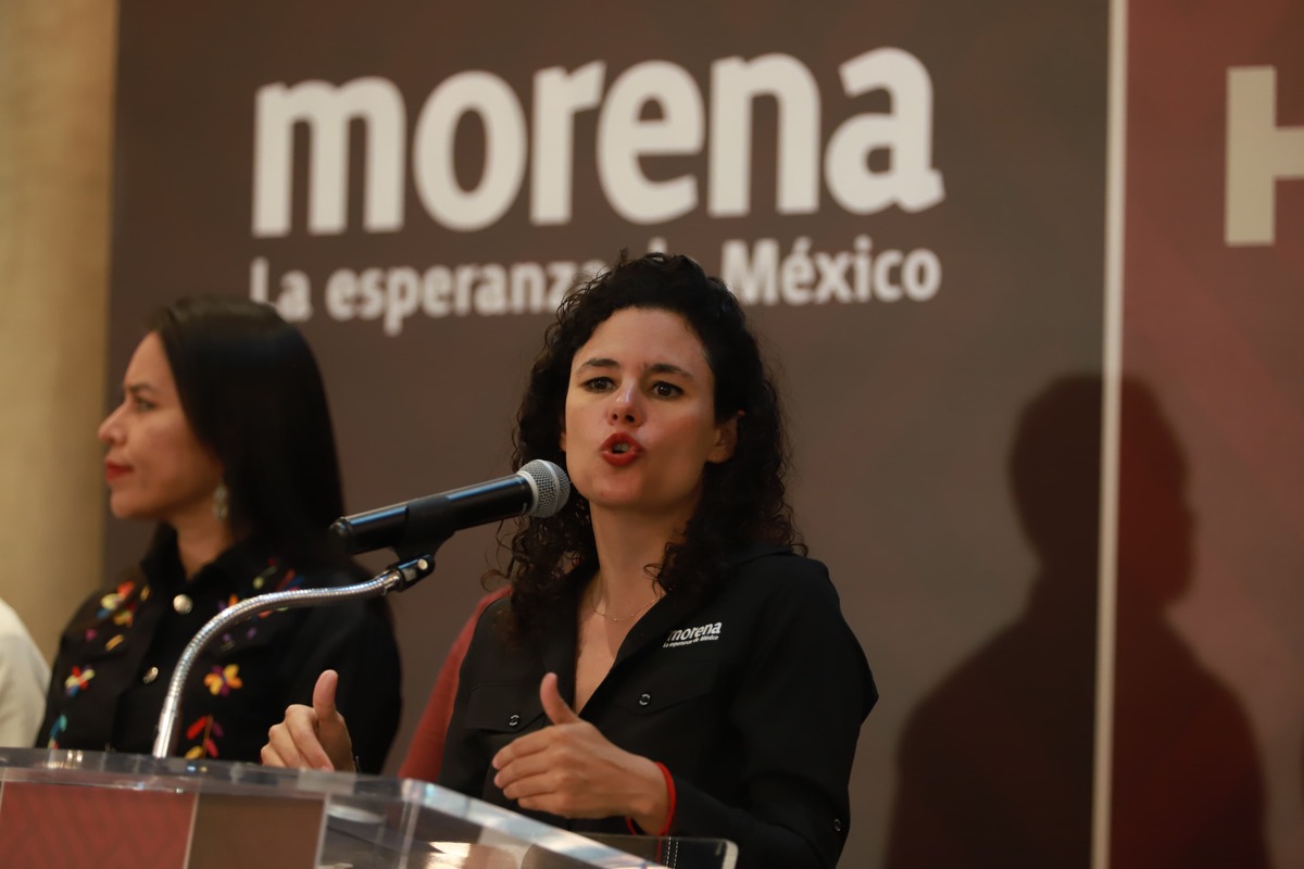 Luisa Maria Alcalde Lujan, presidenta nacional de Morena. (Jorge Sánchez)