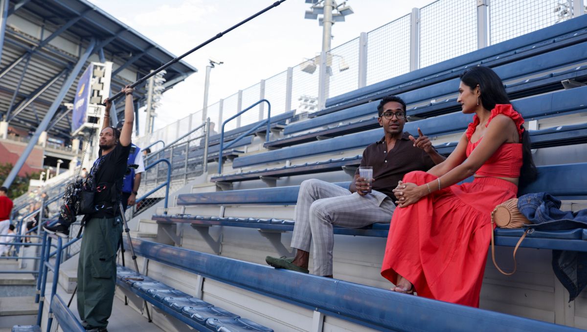 Participantes de la serie de citas "Game, Set, Matchmaker" durante el US Open (AP)