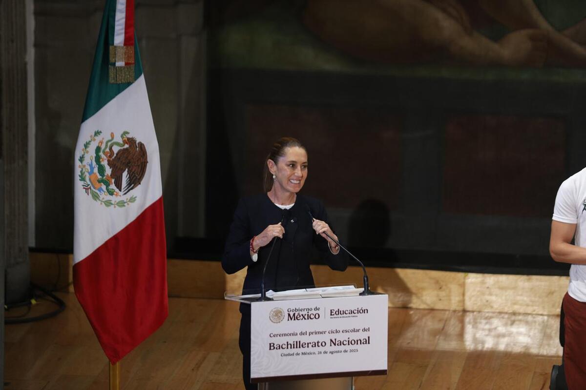 Claudia Sheinbaum en la Ceremonia del primer ciclo escolar del bachillerato nacional