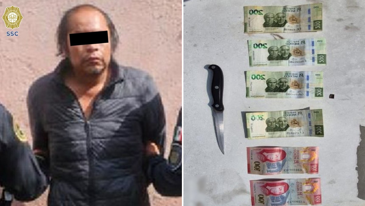 El implicado en el robo fue detenido por policías de la CdMx tras una persecución. | Especial