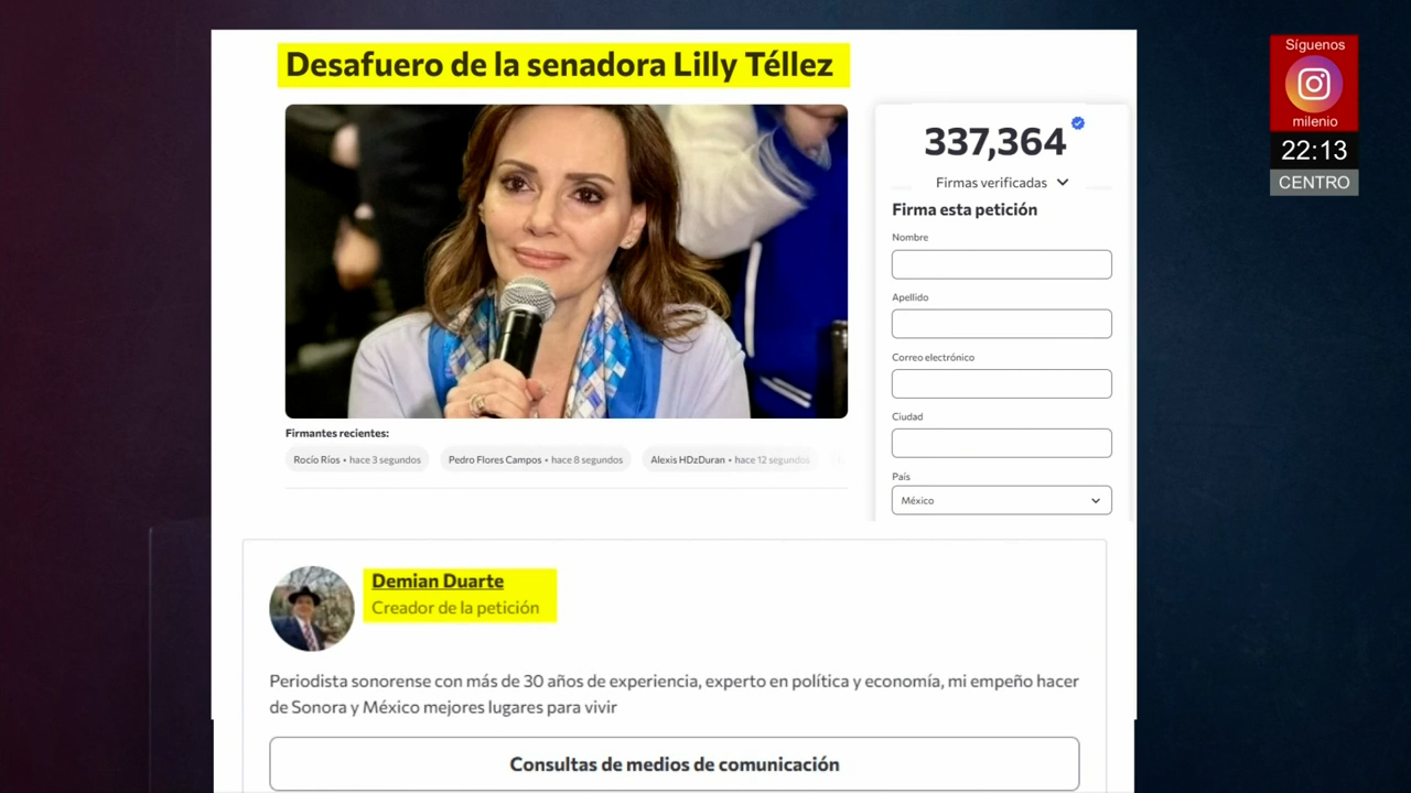 Inician petición en Change.org para el desafuero de Lilly Téllez