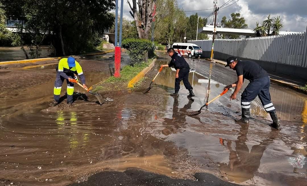 Por las lluvias en Tepeji se reportaron encharcamientos. (Francisco Villeda)