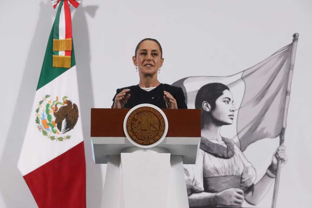 La Presidenta Claudia Sheinbaum en la conferencia de prensa matutina de hoy en Palacio Nacional. Foto: Jesús Quintanar