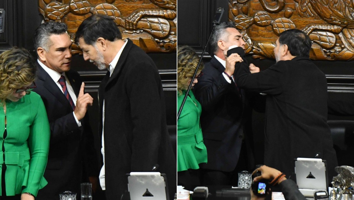 Fernández Noroña y Alejandro Moreno protagonizaron una pelea en la tribuna | Foto: Cuartoscuro