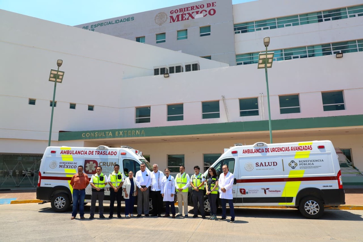 Tamaulipas fortalece sistema de urgencias médicas con nueva ambulancia para CRUM en zona sur