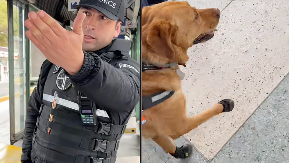 Policía niega paso a invidente con su perro guía. | ESPECIAL