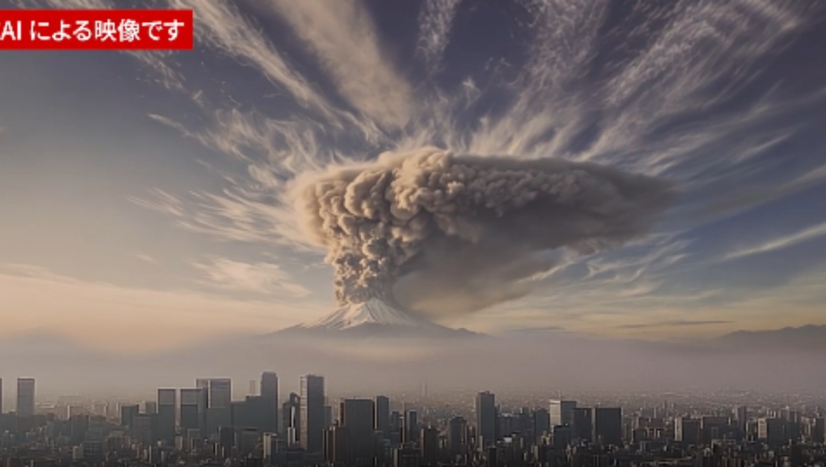 Tokio crea un espectacular vídeo con IA para simular una erupción del Fuji