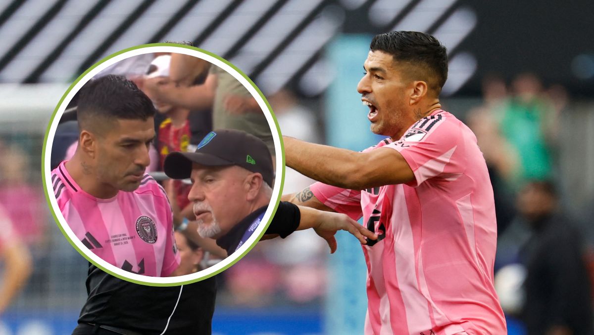 Luis Suárez lanza escupitajo a elemento del cuerpo técnico del Sounders (AFP / Captura de pantalla Apple TV)