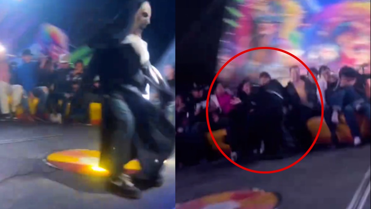 Hombre disfrazado de La Monja sufre brutal accidente en una feria. | TikTok  @arnol_franco11