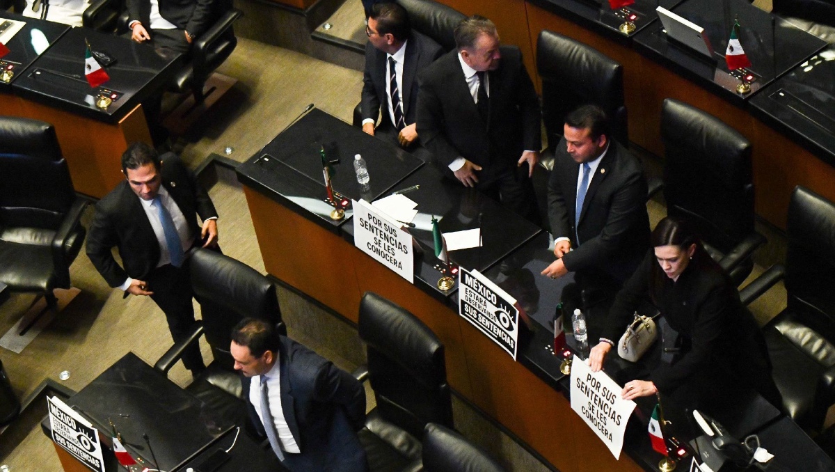 Senadores del PAN, se retiraron de la sesión en la Cámara de Senadores a manera de protesta. (Cuartoscuro)